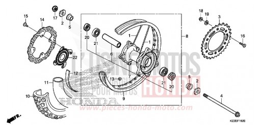 REAR WHEEL CRF250RLAJ de 2018
